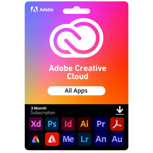Adobe Creative Cloud All Apps | 3 Month Digital License Key | GLOBAL